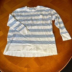 LOFT Women’s S Blue White Striped Sweater Pullover Light Soft Winter